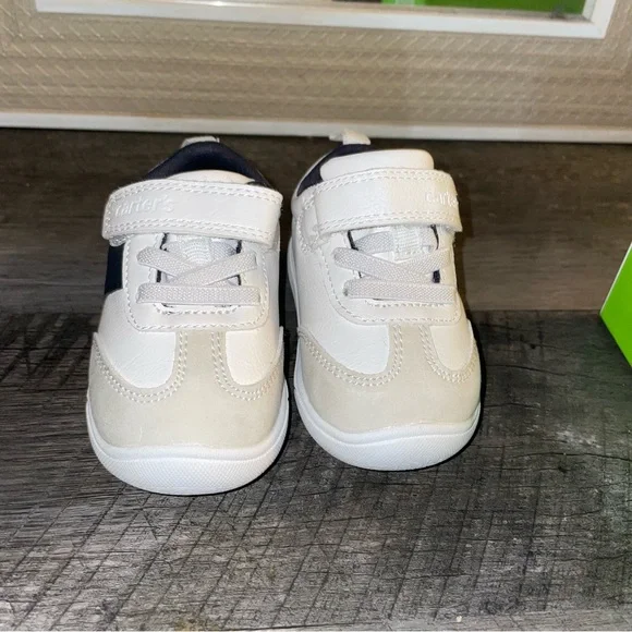 Carter's White and Navy Baby Sneakers - Picture 5 of 6